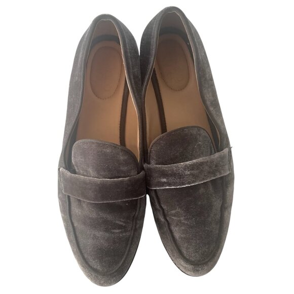FRANCO SARTO Hudley Velvet Loafers 9.5 Comfort Slip On Flats Nimbus Grey Gray - Picture 2 of 7